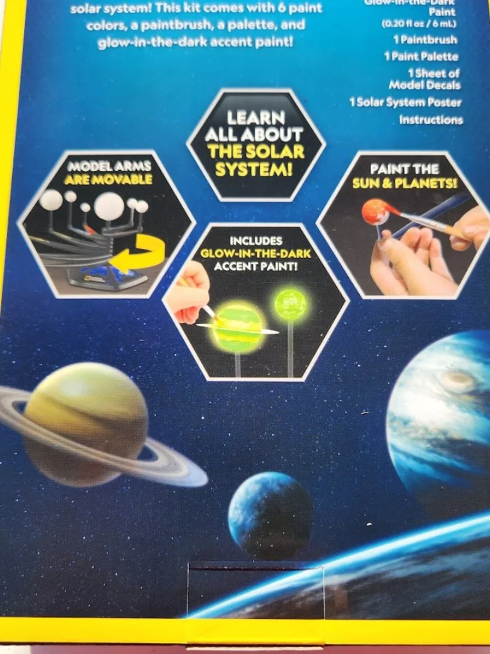 New National Geographic Glow-in-the-Dark Solar System Model Kit for Kids - Build